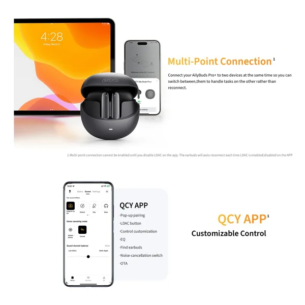 Qcy Ailybuds Pro ANC TWS Mavi Kulak İçi Bluetooth Kulaklık - Görsel 6