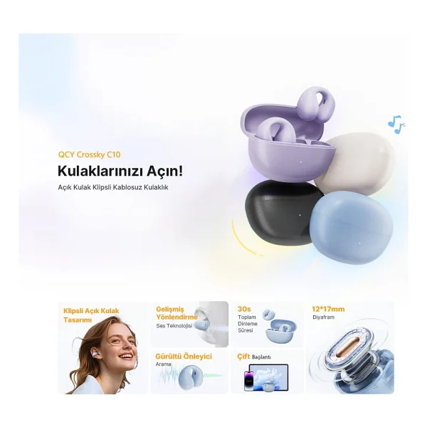 Qcy Crossky C10 TWS Kulak İçi Bluetooth Kulaklık - Görsel 3