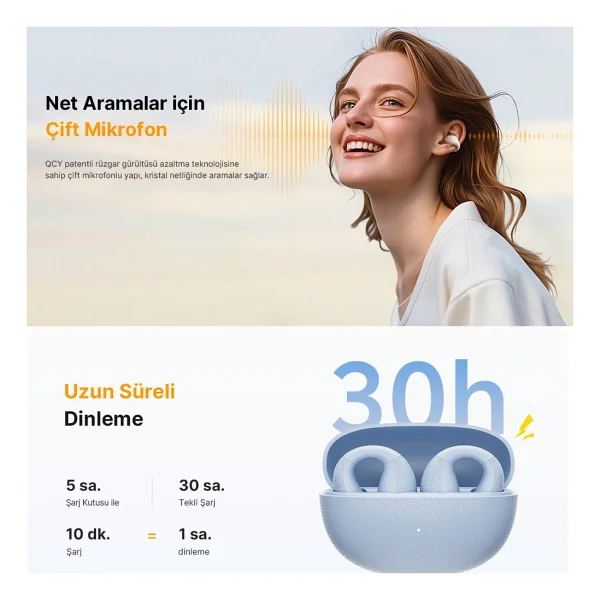 Qcy Crossky C10 TWS Kulak İçi Bluetooth Kulaklık - Görsel 7