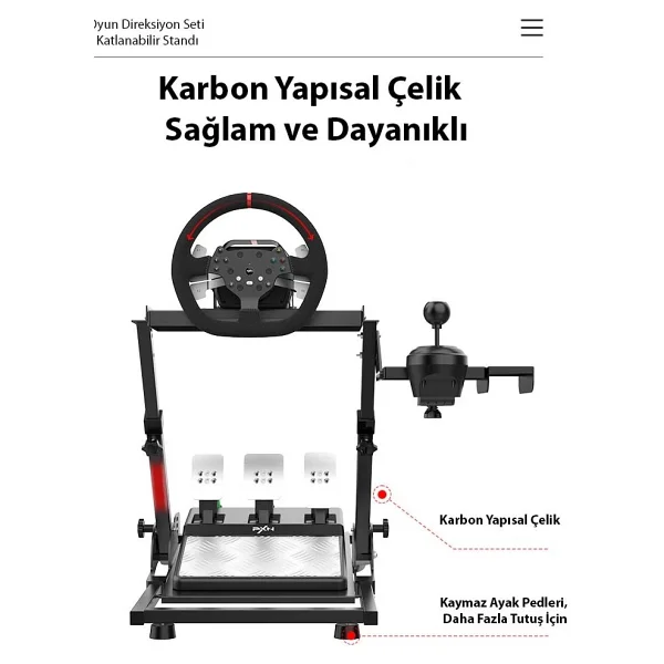 Pxn A10 Direksiyonu Standı ( Logitech G25, G27, G29, G920, G923 - Pxn V9 Gen2, V10, V99 Moza R3, R5, R21, R9, R16 ) - Görsel 2