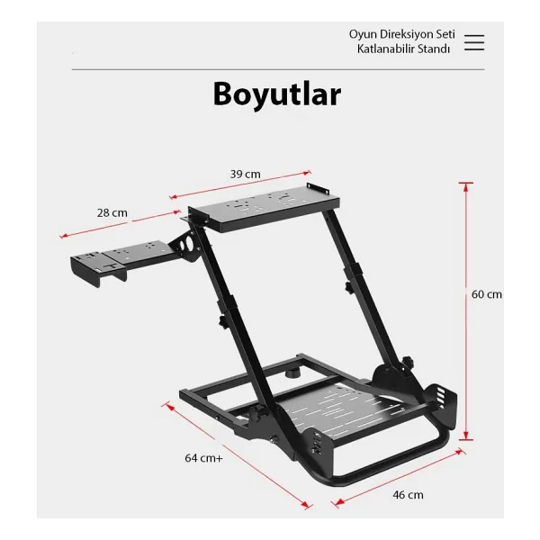 Pxn A10 Direksiyonu Standı ( Logitech G25, G27, G29, G920, G923 - Pxn V9 Gen2, V10, V99 Moza R3, R5, R21, R9, R16 ) - Görsel 4