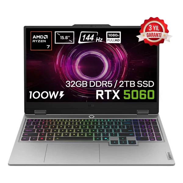 Lenovo Loq 15ahp10 83jg006etr Ryzen 7 250 24 GB 1 TB SSD Rtx5060 15.6" Full HD Gaming Laptop - Görsel 10