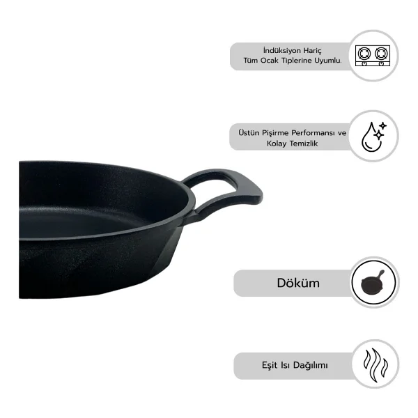 Amboss Vento 18-20-22 Cm 3'lü Döküm Sahan Seti - Görsel 3