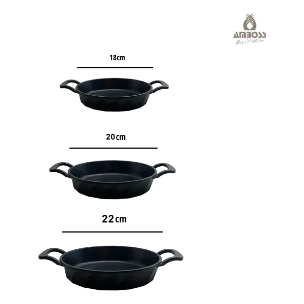Amboss Vento 18-20-22 Cm 3'lü Döküm Sahan Seti - Görsel 5
