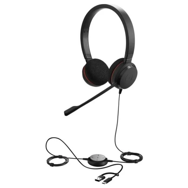 Jabra Evolve 20 Duo Ms USB-C/A Kablolu Çağrı Merkezi Kulaklığı - Görsel 6