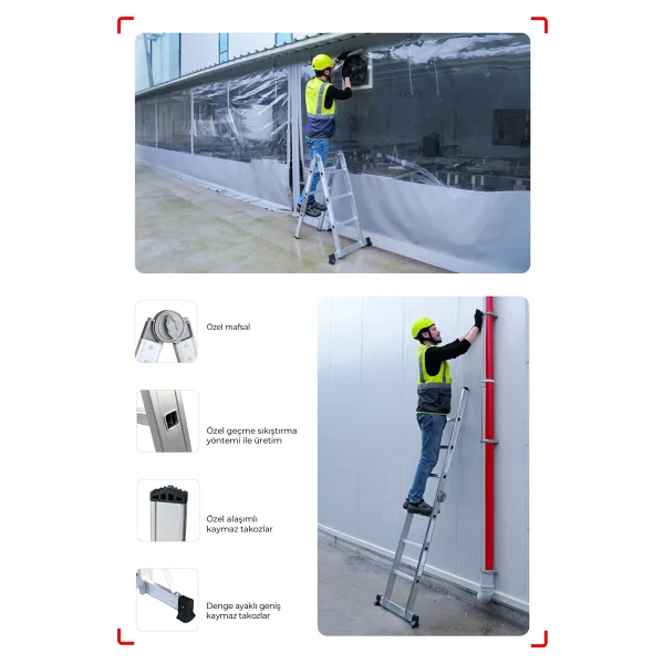 Çağsan 2x6 Basamaklı Folde - Katlanır Merdiven K4 - Görsel 4