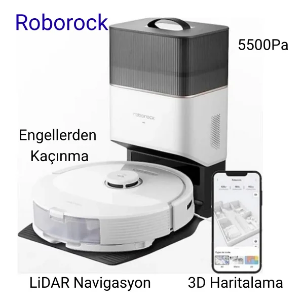 Roborock Q8 Max Plus Çöp İstasyonlu Akıllı Robot Süpürge - Görsel 4