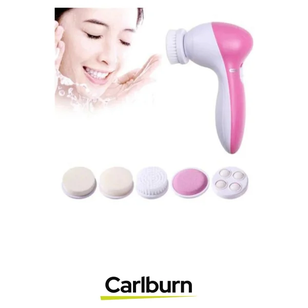 Özel Üretim 5 In 1 Başlıklı Pilli Yüz Temizleme Cilt Bakımı Siyah Nokta Masaj Peeling Fırça Seti - Görsel 3