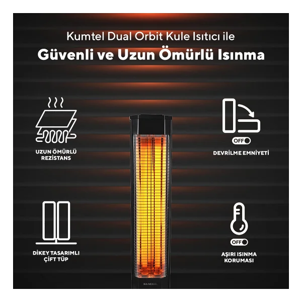Kumtel Mh-2300 Orbit Dual 2300 W Kule Tipi Infrared Isıtıcı - Görsel 8