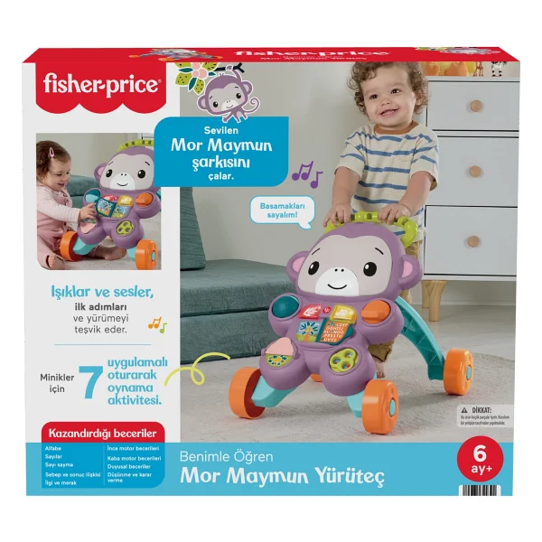 Fisher Price Benimle Öğren Tatlı Maymun Yürüteç Jgw94 - Görsel 5