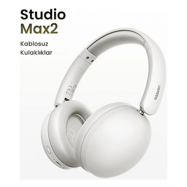 Ugreen Hitune Max 2 ANC Beyaz Kulak Üstü Bluetooth Kulaklık - Görsel 2