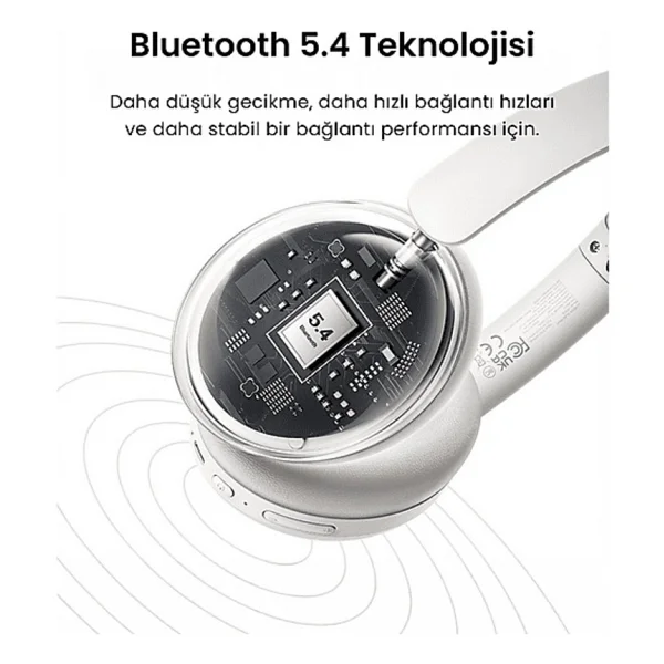 Ugreen Hitune Max 2 ANC Beyaz Kulak Üstü Bluetooth Kulaklık - Görsel 5