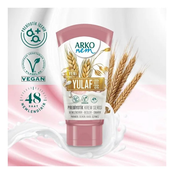 Arko Nem Prebiyotik Krem Serisi Yulaf Sütü 60 Ml El Ve Vücut Kremi - Görsel 3