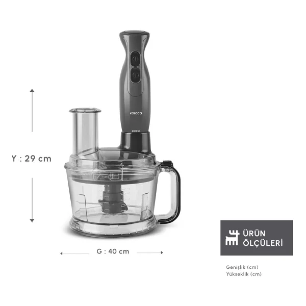 Karaca Pro Multimax 6in1 Space Gray 2000 W Mutfak Robotu - Görsel 2