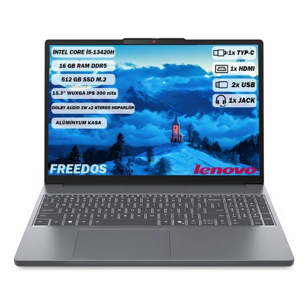 Lenovo Ideapad Slim 3 15ırh10 83k1003mtr İ5-13420h 16 GB 512 GB SSD UHD Graphics 15.3" Wuxga Notebook - Görsel 10