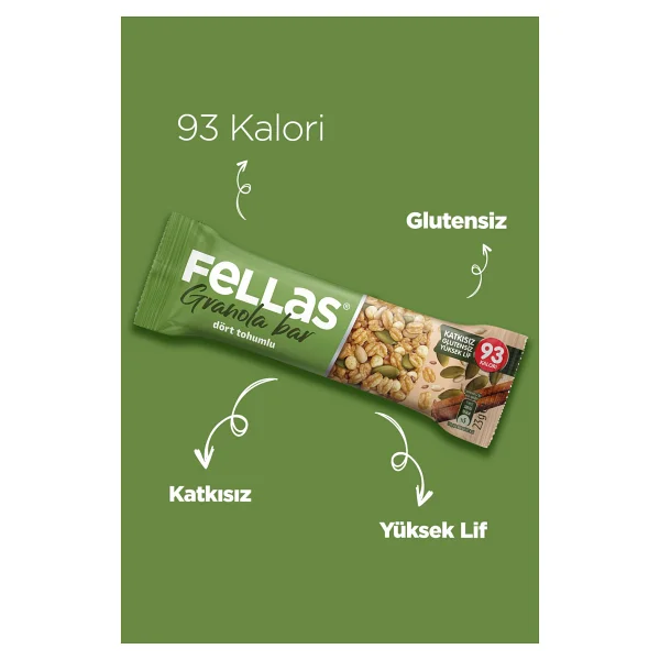 Fellas Granola Bar Protein Kaynağı (23 G) Karma Kutu (12 Adet) - Görsel 3