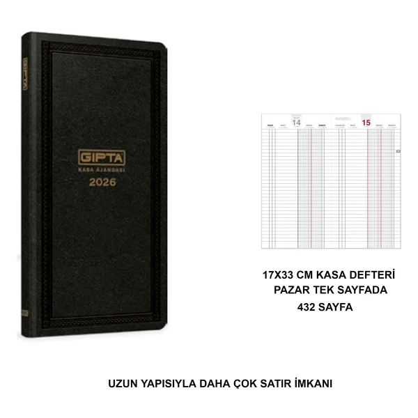 Gıpta 118-Tck 17x33 Cm 2026 Ticari Kasa Ajandası - Görsel 3