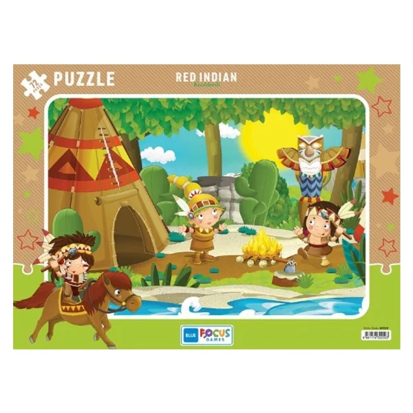 Blue Focus Red Indian (Kızılderili) - Puzzle 72 Parça - Görsel 2