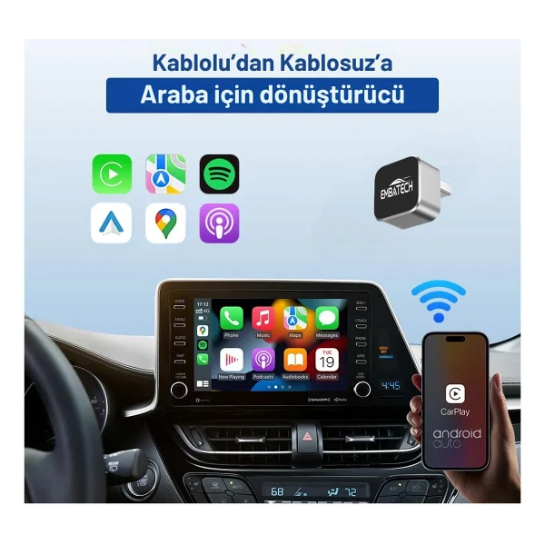 Embatech 2in1 Android Apple Carplay Adaptörü - Görsel 2