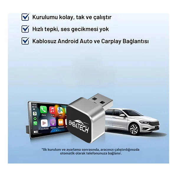 Embatech 2in1 Android Apple Carplay Adaptörü - Görsel 3