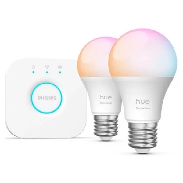 Philips Hue Essential 806 8 W-60 W E27 2'li Akıllı LED Ampul + Bridge Başlangıç Seti - Görsel 2