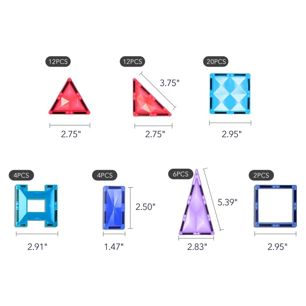 Mideer Renkli Magnetic Tiles Ct1210 60 Parça Blok Oyuncak - Görsel 8