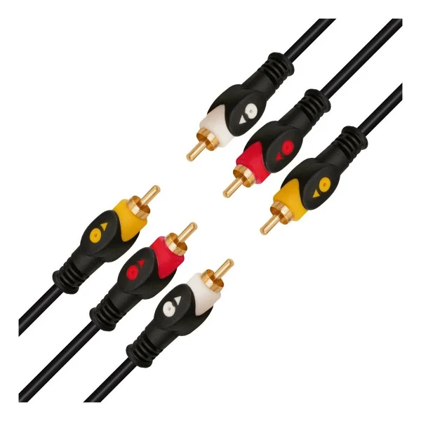 Powermaster Pm-11587 3 Rca Tos 20 Metre Kablo Video Audio Stereo Ses - Siyah - Görsel 3