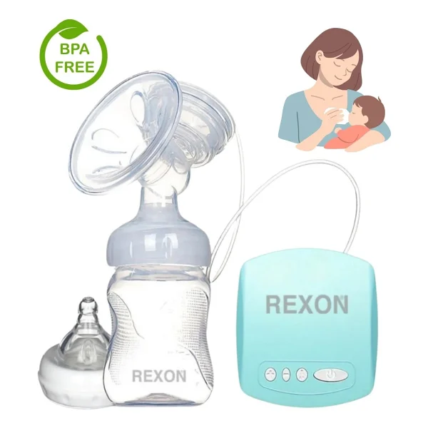 Rexon USB Elektrikli Göğüs Pompası Masaj Ve Biberon Özellikli 9 Farklı Mod Süt Sağma Pompası - Mavi - Görsel 7