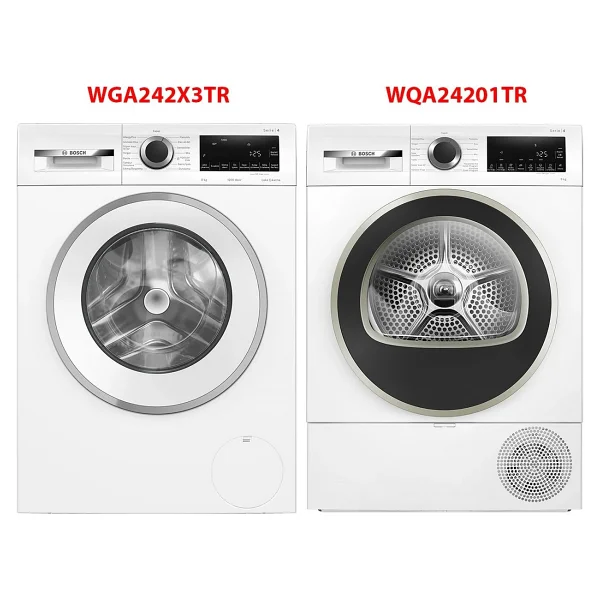 Bosch Wga242x3tr - Wqa24201tr 9 Kg Çamaşır Kurutma Makinesi 2'li Set Beyaz Renk Fonksiyonel Tasarım - Görsel 5