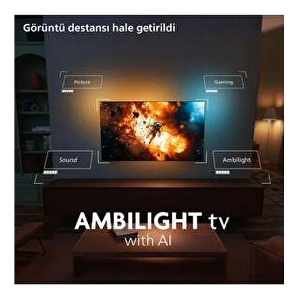 Philips 65oled760 4K Ultra HD 65" 165 Ekran Uydu Alıcılı Smart Ambilight OLED TV - Görsel 4