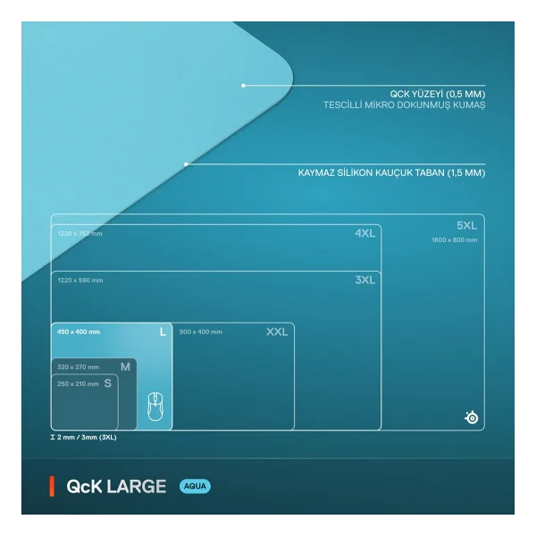 Steelseries Qck Mavi Large Oyuncu Mouse Pad - Görsel 5