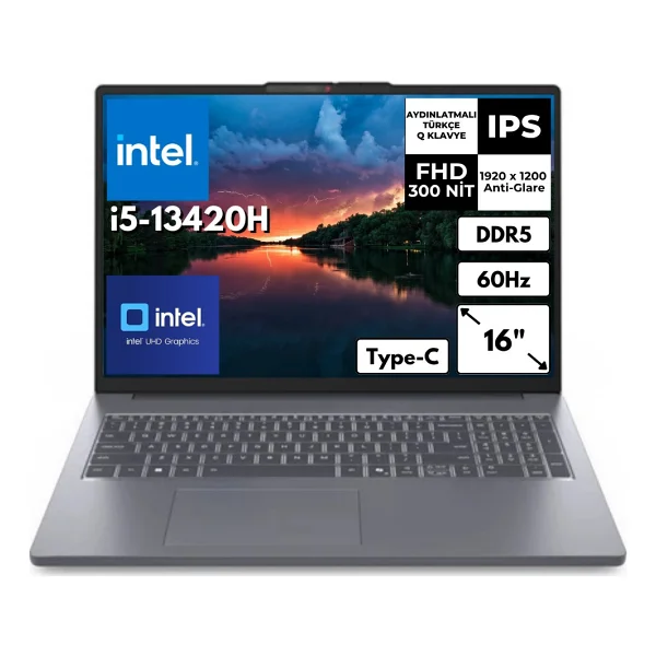 Lenovo Ideapad Slim 3 16ırh10 83k20073tr İ5-13420h 8 GB 256 GB SSD UHD Graphics 16" Wuxga Notebook - Görsel 8
