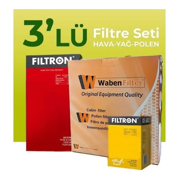 Filtron Fiat Linea 1.6 Dizel Filtre Bakım Seti (2009-2017) 3 Lu - Görsel 2