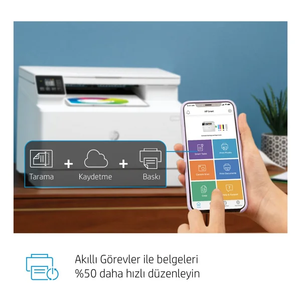 Hp Laserjet Pro Color M182n 7kw54a Tarayıcı + Fotokopi Renkli Çok Fonksiyonlu Lazer Yazıcı - Görsel 9