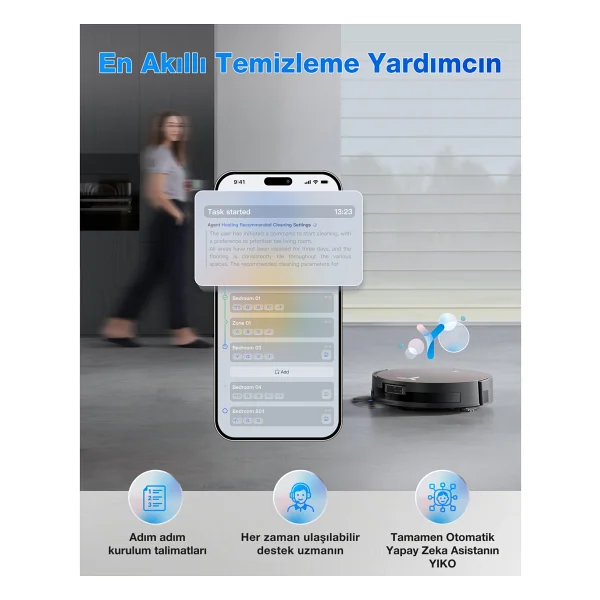 Ecovacs Deebot X11 Pro Omni Çöp İstasyonlu Akıllı Robot Süpürge - Görsel 9