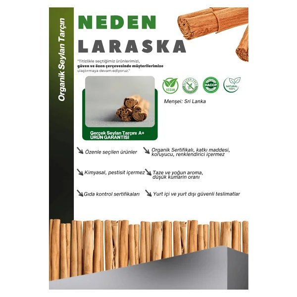 Laraska Organik Seylon Çubuk Tarçın 50 Gr - Görsel 2