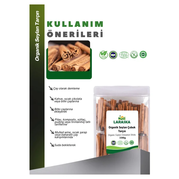 Laraska Organik Seylon Çubuk Tarçın 100 Gr - Görsel 3