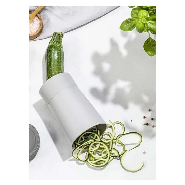 Z-Cut Spiral Kesici, Çok Fonksiyonlu, 18/10 Paslanmaz Çelik Bıçak, Plastik Gövde, Gri - Görsel 4