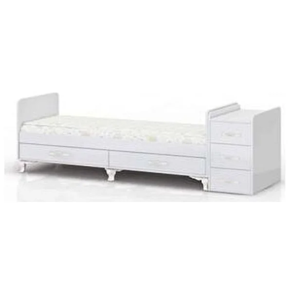 Temosan Uzayabilen Sallanır Bebek Beşiği Uyku Seti Pembe Yataklı Full Set 60 X 120 Beyaz Renkli Tekerlekli - Görsel 3