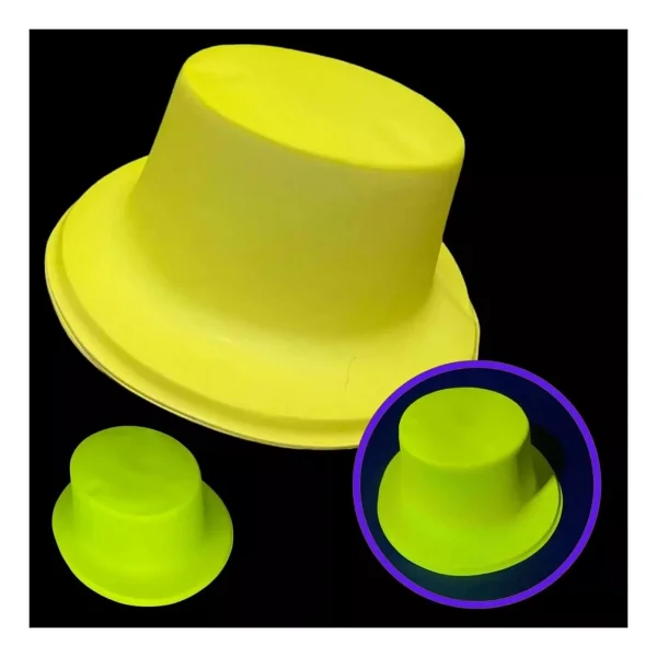 Neon Partisi Sarı Renk Plastik Fötr Şapka - Görsel 2