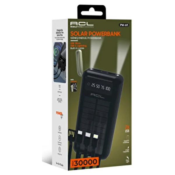 Acl Pw-61 Solar 30000 mAh Hızlı Şarj Powerbank - Görsel 5