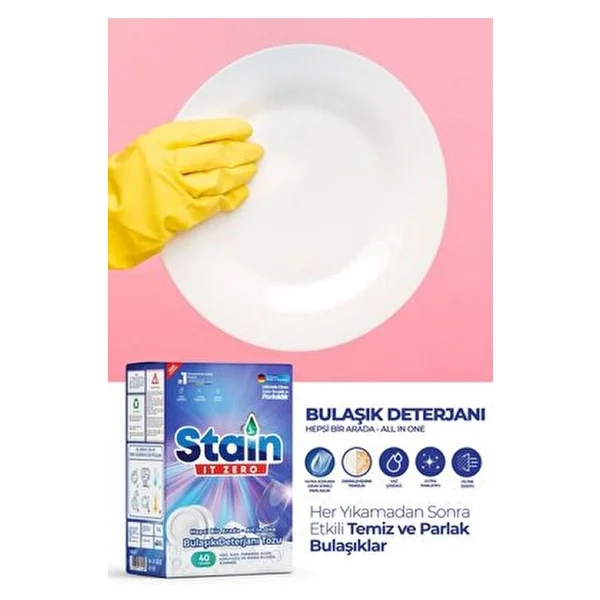 Stain It Zero Bulaşık Deterjanı Tozu 40 Yıkama 800 Gr - Görsel 3