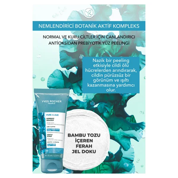 Yves Rocher Normal ve Kuru Ciltler için Pure Algue Prebiyotik Yüz Peelingi-75 ml 86429 - Görsel 2
