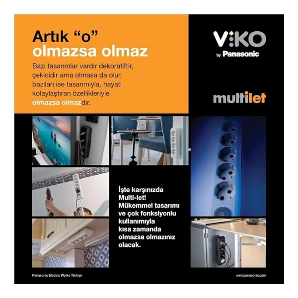 Viko Multi-Let 90113300 Topraklı Kablosuz Beyaz 3'lü Priz - Görsel 5