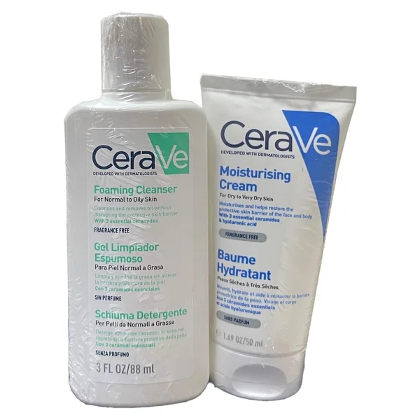 Cerave Set - Köpüren Cleanser 88 Ml + Moisturising Cream Kuru Ve Çok Kuru Ciltler İçin 50 Ml - Görsel 2