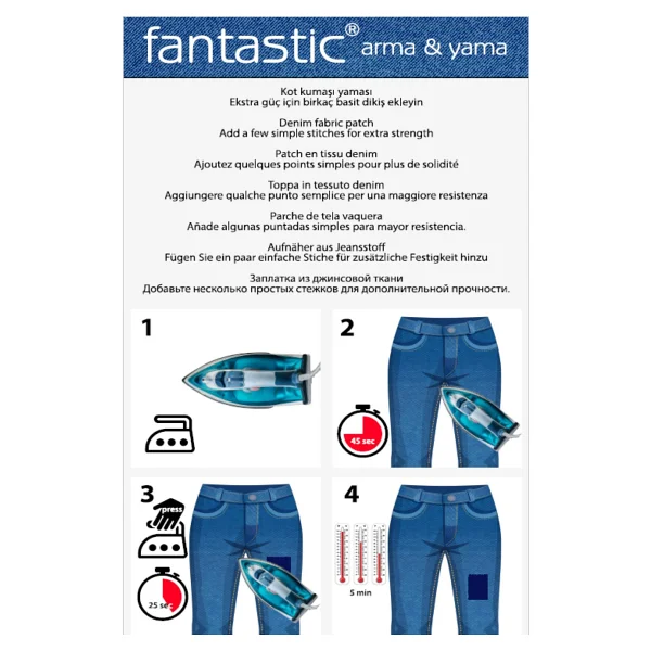 Ütü Ile Yapışan Kot Arma Patch Kot Yaması Denim Jeans Onarım & Dekoratif Amaçlı Yıldız (Buz Mavi) - Görsel 7