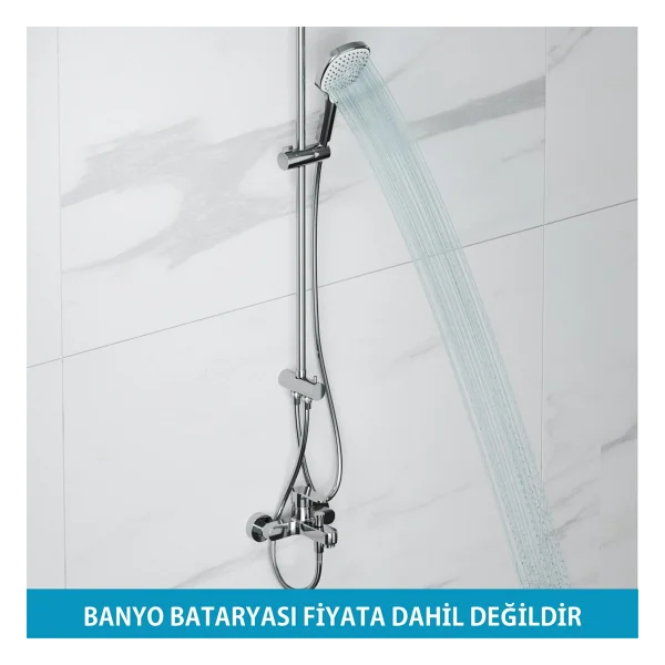 Adell Mode S Rain Tepe Duş Seti - Kare 25 Cm, 3 Fonksiyonlu, Krom (Bataryasız) - Görsel 4
