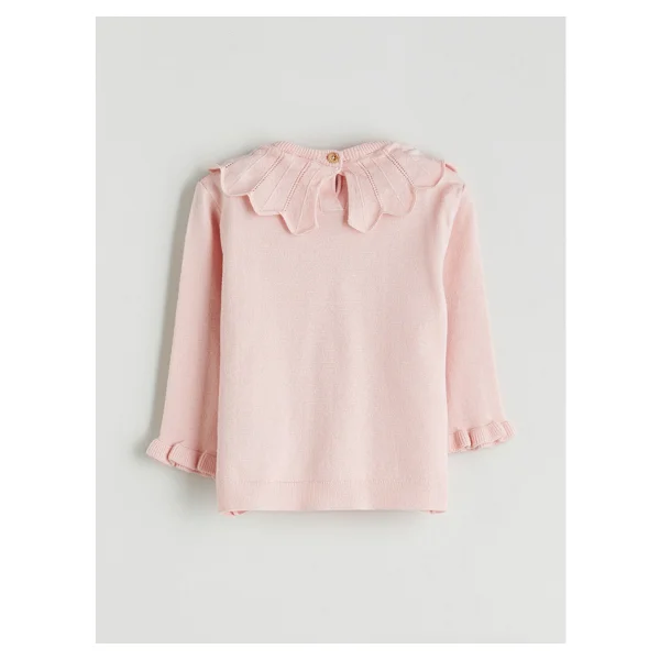 Lc Waikiki Yeni Sezon Bisiklet Yaka Kız Bebek Triko Kazak Ve Pantolon 2'li - Pembe - 9 - 12 Ay - Görsel 4