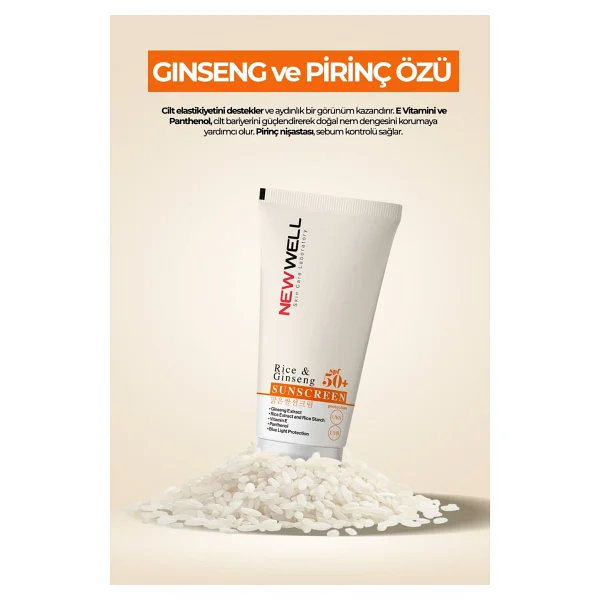 New Well Rice & Ginseng 50 Ml 3 Adet 50 Faktör Güneş Kremi - Görsel 3
