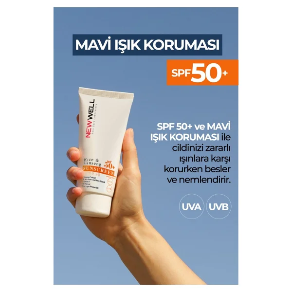 New Well Rice & Ginseng 50 Ml 3 Adet 50 Faktör Güneş Kremi - Görsel 4